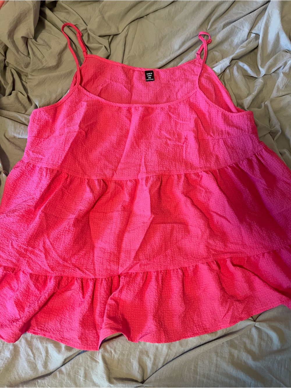 Strapless Hot Pink Textured Dress